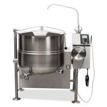 Cleveland KGL40T Kettle, gas, tilting, 40-gallon capacity, 2/3 steam jacket design, floor mounted control console supports, stainless steel exterior