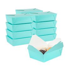 TAKEOUT BIO-PAK #3 8-1/2x6-1/4 REC 71oz PAPER TURQUOISE 50/cs