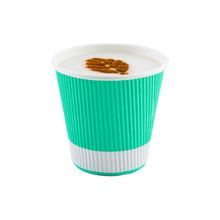 HOT CUP 8oz PAPER RIPPLE WALL LIGHT GREEN 500/cs