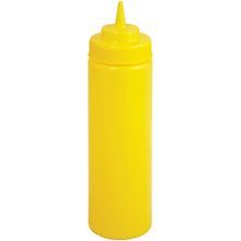 SQUEEZE BOTTLE 16oz WIDE MOUTH BPA FREE PLASTIC YELLOW 6ea/pk