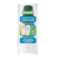 HOT CUP & BLACK LID 8oz PAPER RIPPLE WALL FOREST GRN 400/cs