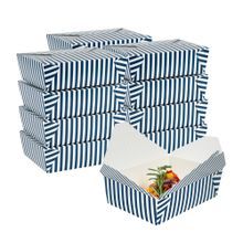 TAKEOUT BIO-PAK #3 8-1/2x6-1/4 RECT 71oz PAPER BLUE&WHT 50/cs