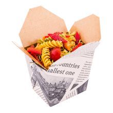 TAKEOUT NOODLE BOX 16oz SQUARE PAPER 3-1/2x3 NEWSPRINT 200/cs