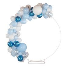 BALLOON ARCH KIT 104pc LATEX METALLIC BLU WHITE SILVER 1/cs