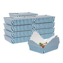 TAKEOUT BIO-PAK #2 8-1/2x6-1/4 RECT 49oz PAPER BLUE&WHT 50/cs