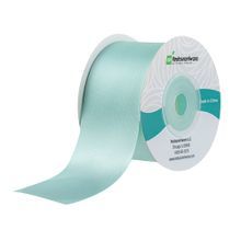 RIBBON SINGLE FACE 10yd POLYESTER SATIN AQUA 10/cs