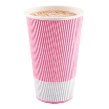 HOT CUP 16oz PAPER RIPPLE WALL LIGHT PINK 25/cs