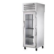 TRUE STG1RPT-1G-1G-HC SPEC SERIES Pass-thru Refrigerator, one-section, stainless steel front, aluminum sides, (1) glass door front & rear with