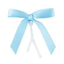 TWIST TIE BOW 3x2-1/2 PRE-TIED POLYESTER SATIN BLUE 4000/cs