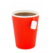 HOT CUP 12oz PAPER RIPPLE WALL RED 25/cs