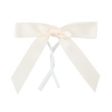 TWIST TIE BOW 3x2-1/2 PRE-TIED POLYESTER SATIN WHITE 100/cs