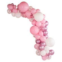 BALLOON ARCH KIT 106pc LATEX METALLIC PINK WHITE 1/cs
