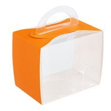 CUPCAKE BOX LEAF W/ HANDLE 5x3-1/4