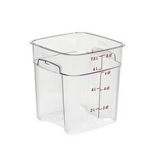 Commercial foodservice essential, camsquare food container 8qt pc freshpro clear/ red 6ea/cs, built for busy kitchens, Cambro 8SFSPROCW135