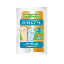 HOT CUP & WHITE LID 12oz PAPER RIPPLE WALL YELLOW 20/cs