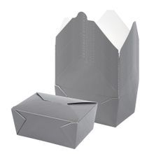 TAKEOUT BIO-PAK #4 8-1/2x6-1/4 RECT 98oz PAPER GRAY 50/cs