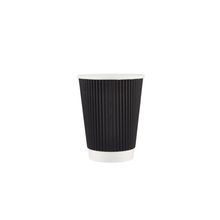 HOT CUP 12oz RIPPLE DBLE WALL PAPER BLACK 500/cs