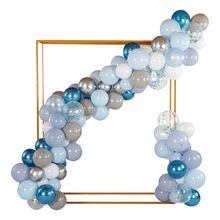 BALLOON ARCH KIT LATEX CONFETTI BLUE GRAY 129pc 1/cs