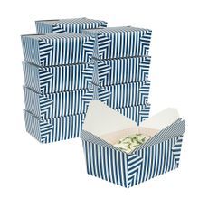 TAKEOUT BIO-PAK #4 8-1/2x6-1/4 RECT 98oz PAPER BLUE&WHT 50/cs