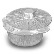 TAKEOUT FOIL POT w/ LID 34oz ROUND 8-1/4