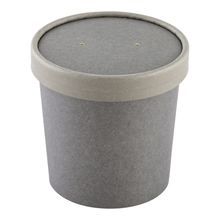 LID F/ SOUP CONTAINER 12oz PAPER GRAY 25/cs