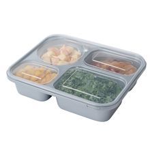 CONTAINER W/ LID 57oz 4-COMP TAMPER 10x8
