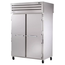 TRUE STG2RPT-2S-2S-HC SPEC SERIES Pass-thru Refrigerator, two-section, stainless steel front, aluminum sides, (2) stainless steel doors front & rear