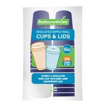 HOT CUP & WHITE LID 16oz PAPER RIPPLE WALL ROYL PURPLE 200/cs