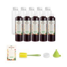 JUICE BOTTLES W/ CAPS & LABELS 16oz 14-1/2