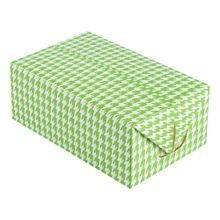 TAKEOUT LUNCH BOX w/ FAST TOP 47oz PAPER GRN HOUNDSTH 400/cs