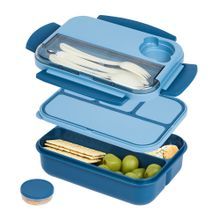 LUNCH BOX W/ UTENSILS MW 44oz 9x6-1/2
