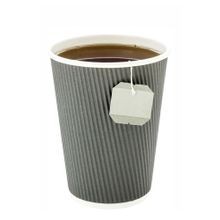 HOT CUP 12oz PAPER RIPPLE WALL GRAY 25/cs