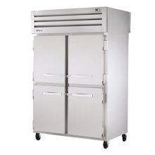 TRUE STA2RPT-4HS-2S-HC SPEC SERIES Pass-thru Refrigerator, two-section, stainless steel front & sides, (4) stainless steel half doors front, (2)