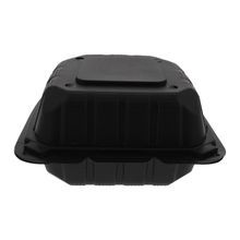 AmercareRoyal MFHL6631CBLW Take-Out Container, Vented, Hinged Lid, 1-Compartment, Mineral Filled Polypropylene, Black