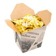 TAKEOUT NOODLE CUP 26oz SQUARE PAPER 4x3-1/2 NEWSPRINT 200/cs