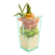 GEOMETRIC CUP TALL 4oz SQ PS SEAGREEN/ SILVER 100/cs