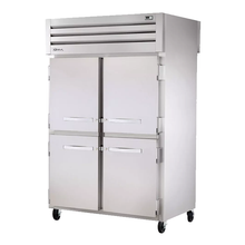 TRUE STR2RPT-4HS-2G-HC SPEC SERIES Pass-thru Refrigerator, two-section, stainless steel front & sides, (4) stainless steel half doors front & (2)