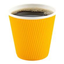 HOT CUP 8oz PAPER RIPPLE WALL YELLOW 500/cs