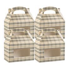 GABLE/ LUNCH BOX w/ WINDOW 8-1/2x4-3/4 PAPER PLAID 100/cs