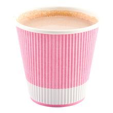 HOT CUP 8oz PAPER RIPPLE WALL LIGHT PINK 25/cs
