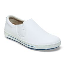 QO400 SLIP ON LEATHER WHITE SIZE 45 ASTM SLIP RESISTANT