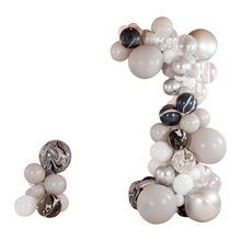 BALLOON ARCH KIT LATEX GRAY & SILVER 104pc 1/cs