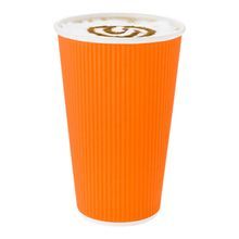 HOT CUP 20oz PAPER RIPPLE WALL TANGERINE ORANGE 10/cs