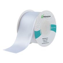 RIBBON SINGLE FACE 10yd POLYESTER SATIN WHITE 10/cs