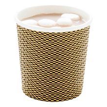 HOT CUP 4oz PAPER SPIRAL WALL MOCHA PIN CHECK 500/cs
