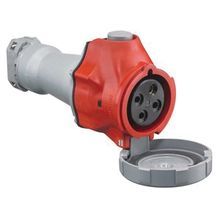 Wiring Device-Kellems HBLS430C7W Advantage Switch Rated Female Grounding Heavy Duty Watertight Pin and Sleeve Connector, 480 VAC, 30 A, 3 Poles, 4 Wires, Red