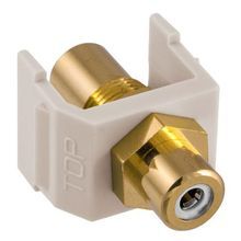 PREMISE WIRING iSTATION™ netSELECT® SFRCWFF Pass-Through Standard RCA Connector, Plug-N-Play/Female x Female Coupler Connector, RG9/RG69/Mini-Coaxial/RCA Patch Cord Cable