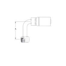 CSI Vari-Crimp® 8163V Hydraulic Hose End, 1/2 in Connection, JIC/SAE Dual Seat x 90 deg Female Swivel Long Drop End Style