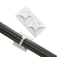 Panduit® ABMM-A-C Cable Tie Mount, 4-Way, Rubber Adhesive Tape Mount, 0.15 in W Max, ABS, White
