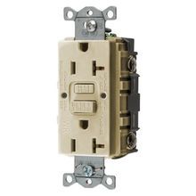 Wiring Device-Kellems GFWRST20I Heavy Duty Self-Test Standard Weather-Resistant GFCI Receptacle, 125 VAC, 20 A, 2 Pole, 3 Wires, Ivory